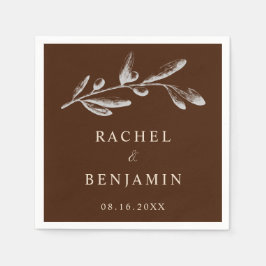 Terracotta Boho Wedding Floral Brown Serviette