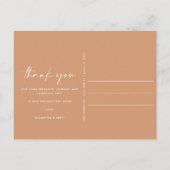 Terracotta Boho Wedding Foto Danke Postcard Postkarte (Rückseite)