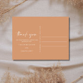 Terracotta Boho Wedding Foto Danke Postcard Postkarte