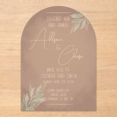 Terracotta Boho Wedding Invitation with Minimalist Acryleinladungen (Vorderseite)
