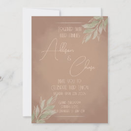 Terracotta Boho Wedding Invitation with Minimalist Einladung