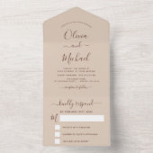 Terracotta Boho Wedding Modern Typografy UAWG All In One Einladung (Innen Boden)