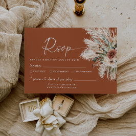 Terracotta Boho Wedding Response RSVP Card  Karte