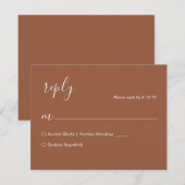 Terracotta Boho Wedding RSVP Card Karte (Vorne/Hinten)