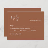 Terracotta Boho Wedding RSVP Card, Optionen zum Es (Vorne/Hinten)