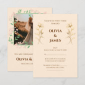 Terracotta Boho Wedding RSVP Karte (Vorne/Hinten)