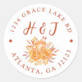 Terracotta Boho Wedding Rücksendeadresse Runder Aufkleber (Vorderseite)