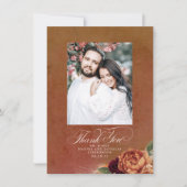 Terracotta Boho Wedding Two Side Danke Foto (Vorderseite)