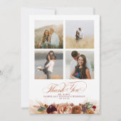 Terracotta Boho Wedding Two Side Danke Foto (Vorderseite)