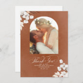 Terracotta Boho Wedding Two Side Vielen Dank Dankeskarte (Vorne/Hinten)