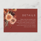 Terracotta Boho Wedge: Herbst Sommerdetails Begleitkarte (Vorderseite)