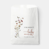 Terracotta Boho Wildblume Babydusche Geschenktütchen (Vorderseite)