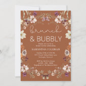 Terracotta Boho Wildblume Brautparty Brunch Einladung (Vorderseite)