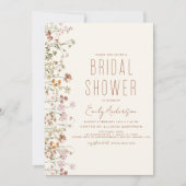 Terracotta Boho Wildblume Brautparty Einladung (Vorderseite)