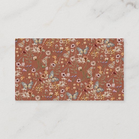 Terracotta Boho Wildblume Display Dusche Begleitkarte (Rückseite)