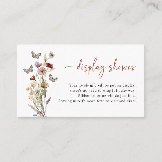 Terracotta Boho Wildblume Display Dusche Begleitkarte (Vorderseite)