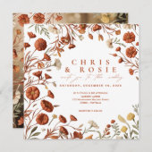 Terracotta boho Wildblume Einladung (Vorne/Hinten)