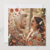 Terracotta boho Wildblume Einladung (Rückseite)