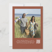 Terracotta Boho Wildblume Script Foto Wedding Einladung (Rückseite)