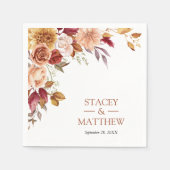 Terracotta Boho Wildblumen Wedding Serviette (Vorderseite)