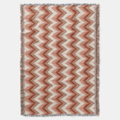 Terracotta Boho Zigzag - Rustikal Zickzack Decke (Vorderseite Vertikal)