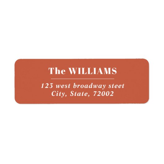 TERRACOTTA Bold Modern Eleganter Familienname (Vorne)