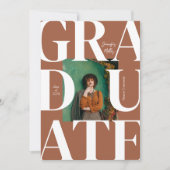 Terracotta Bold Modernes Classic Foto Abschluss Einladung (Vorderseite)