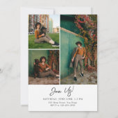 Terracotta Bold Modernes Classic Foto Abschluss Einladung (Rückseite)