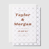 Terracotta Bold Retro Script Save the Date Pergament Einladungen (Versetzt (Einladung))