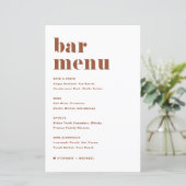 Terracotta Bold Retro Typografy Wedding Bar Menu (Stehend Vorderseite)