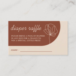 Terracotta Botanical Baby Dusche Windelwanne Begleitkarte