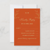 Terracotta Botanical Christian Wedding RSVP Card Karte (Vorderseite)