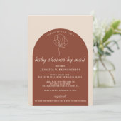 Terracotta Botanical Mail Virtual Baby Dusche Einladung (Stehend Vorderseite)