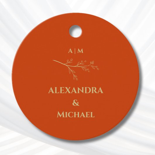 Terracotta Botanical Minimalist Wedding Thank You Geschenkanhänger