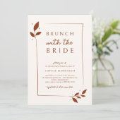 Terracotta Botanische Brunch Bridge Brautparty Einladung (Stehend Vorderseite)