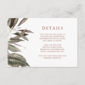 Terracotta Botanische Gastinformation Begleitkarte (Vorderseite)