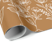 Terracotta Botanische Herbsthochzeit Geschenkpapier (Rolleneckpunkt)