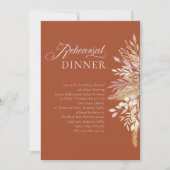 Terracotta Botanische Hochzeit Probe Dinner Einladung (Vorderseite)