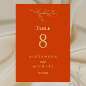 Terracotta Botanische Minimalistische Hochzeit Tischnummer