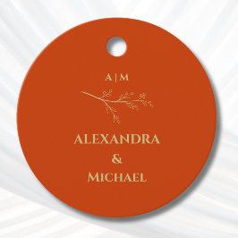 Terracotta Botanische Minimalistische Hochzeit Vie Geschenkanhänger