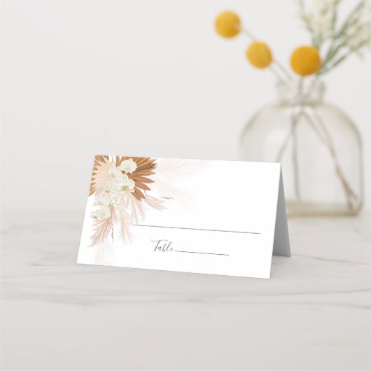 Terracotta Botanische Pampas Wüste Palmen Platzkarte (Rückseite)