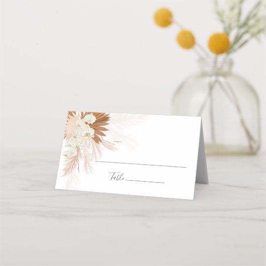 Terracotta Botanische Pampas Wüste Palmen Platzkarte (Vorderseite)