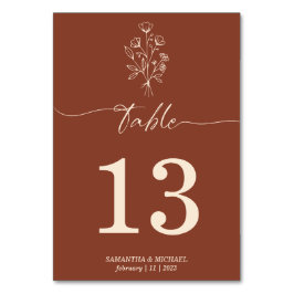 Terracotta Botanische Signatur Blumensitz Tischnummer