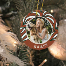 Terracotta Botanischer Hund Foto und Name Weihnach