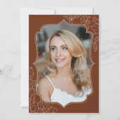 Terracotta Botanisches Foto Überraschung 50. Gebur Einladung (Rückseite)