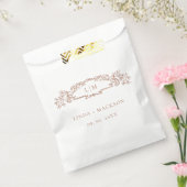 Terracotta Botanisches Wappen Monogramm Hochzeit Geschenktütchen (Versiegelt)