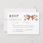 Terracotta Bow Floral Wedding RSVP Meal Choice (Vorderseite)