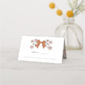 Terracotta Bow Floral Wedding Tischnummer Platzkarte (Vorderseite)