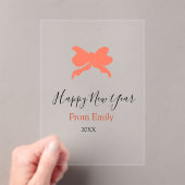 Terracotta bow happy new year name year boho retro acryleinladungen (Insitu (Handheld))