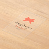 Terracotta bow happy new year name year boho retro acryleinladungen (Ablage )